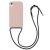 KWmobile iPhone XR pink silicone case with black lanyard