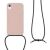 KWmobile iPhone XR pink silicone case with black lanyard
