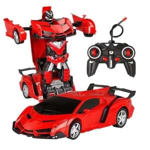 Red 2-in-1 transforming robot car toy, converts from car to robot, remote controlled, BBJ Transformers - Remote control vehicle