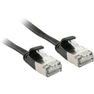 Lindy CAT 6A U/FTP hálózati kábel, fekete, 10 méter, RJ45 csatlakozó feszültségmentesítéssel - FTP kábel