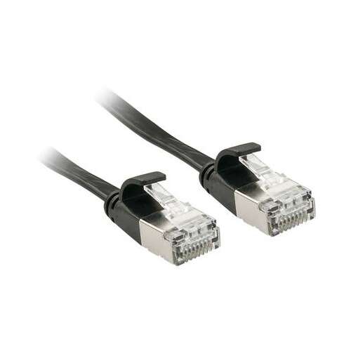 Sieťový kábel Lindy CAT 6A U/FTP, čierny, 10 metrov, konektor RJ45 s uvoľnením napätia
