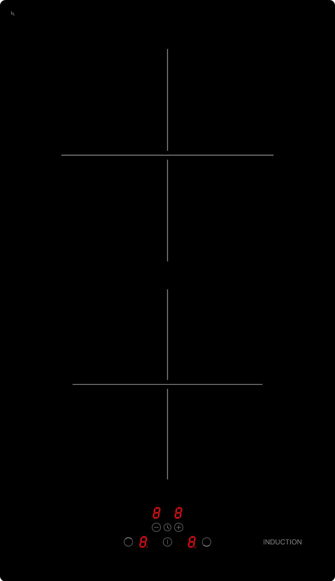 Evido domino-i 32b indukciós domino főzőlap 30cm fekete