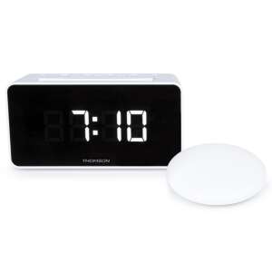 Thomson C600BS digital alarm clock with vibrating bed shaker, white and black - Alarm Clock