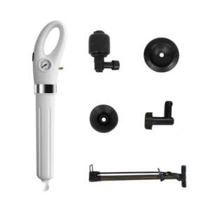 Duguláselhárító készlet 4 különböző fejjel, dugóval és pumpával - Takarító Eszközök