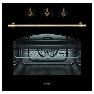 EVIDO RUSTIC-O 60A fekete elektromos sütő légkeveréssel, 60 literes kapacitással, bronz színű kezelőgombokkal - Sütő