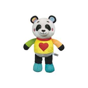 Clementoni Baby Love Me Panda plüss játék, puha panda színes pólóval és kék cipővel - Clementoni