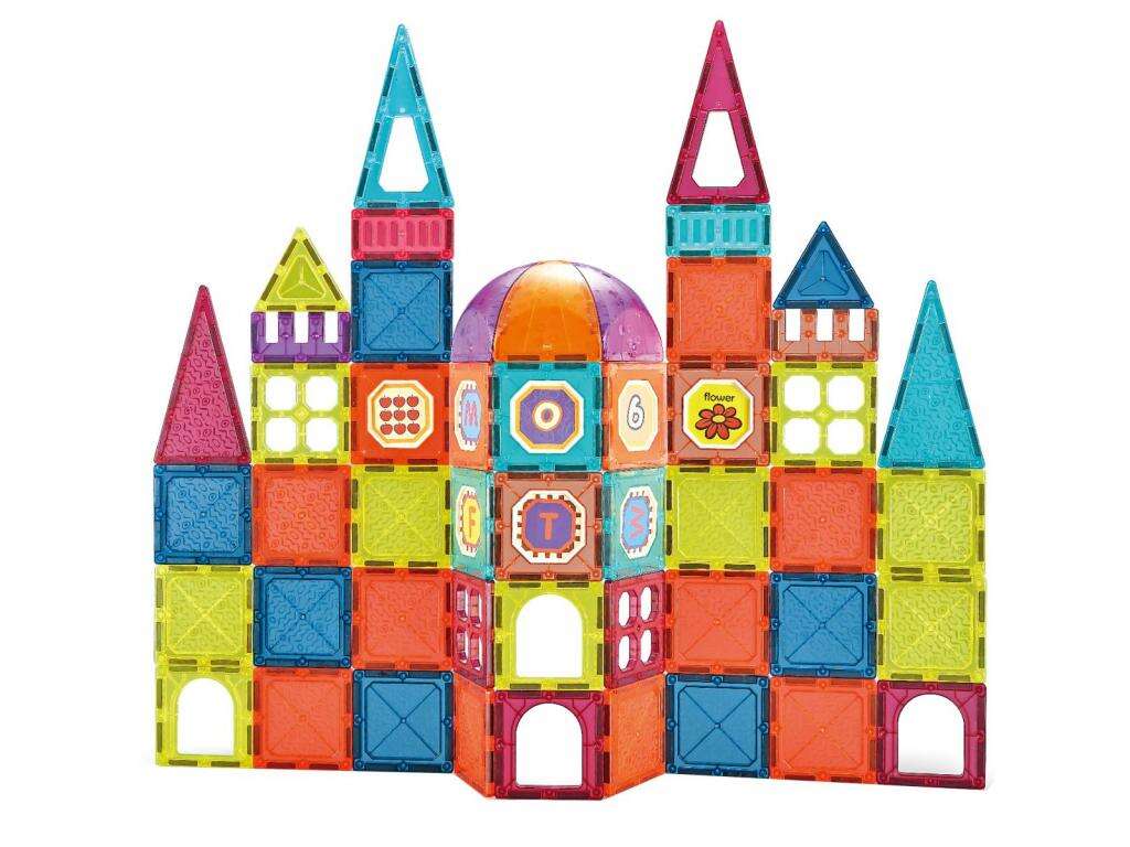 Mágneses Építőjáték - 77 db - Fejlesztő Játék