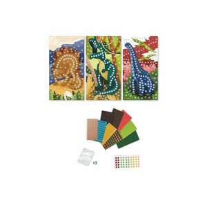 Sycomore Stick'N Fun Mosaic Dinosaur Art Kit, 3 Dinosaur Designs - Creative Toy