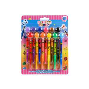 Fruitysquad Duft-Gel-Stifte, 12er Pack, verschiedene Farben, fruchtig duftend, Gel-Stifte mit Pompons - Kugelschreiber