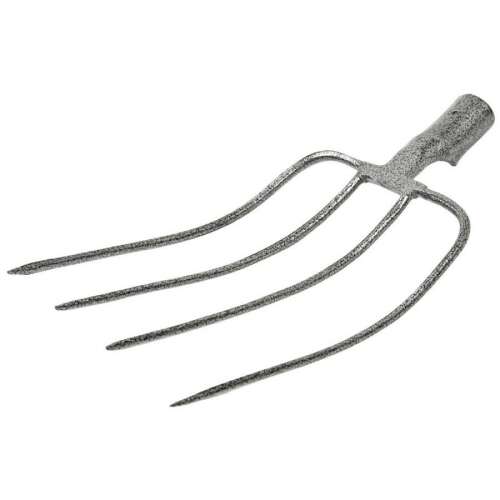 Silver forged 4-prong garden fork