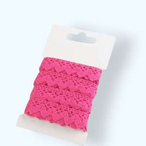 15mm x 3m pink cotton lace trim, Horgolt pamut csipke - Art & Craft