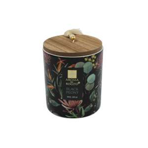 Ceramic Candle Holder Black Peony 200g 67564964 - Koopman