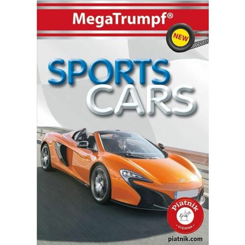 MegaTrumpf Sportautók kártyajáték csomagolása narancssárga McLaren sportautóval - Piatnik
