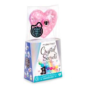 Make It Real Crystal Secrets DIY Bracelet Kit with Swarovski Crystals in pink heart shaped box - Jewelry Making Kit