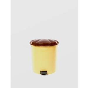 Yellow pedal bin, 5 liter capacity, 24cm x 21cm x 16cm, plastic, pedal operated, trash can, garbage bin, waste bin - Sterk
