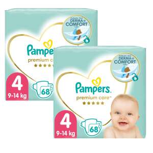 Pampers Premium Care Jumbo Pack Pelenkacsomag 9-14kg Maxi 4 (2x68db)