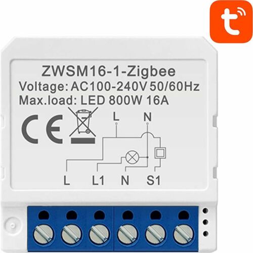 Avatto ZWSM16-W1 ZigBee Inteligentný modul prepínača schéma zapojenia