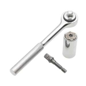 Universal Ratchet Wrench with 54-piece Socket Set, 1/4" to 3/4" and 7-19mm, for Nuts, Bolts, and Screws - Other hand tool
