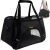 Purlov black pet carrier bag with shoulder strap, angled view