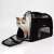Purlov Transporter pet carrier bag for dogs and cats, black, 30/25/50 cm, with cat inside