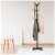 Black ModernHome coat rack with 14 hooks, in a hallway setting