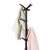 Black ModernHome coat rack with 14 hooks, with clothes hanging on it