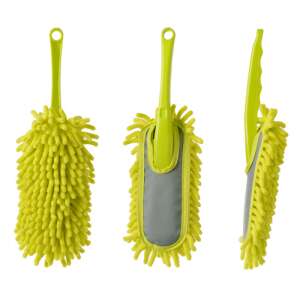 4Cars microfiber car wash brush, yellow, green handle - Car wash brush