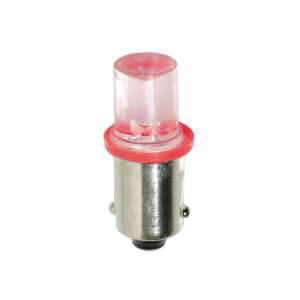 Red LED bulb, 24V, T4W, BA9s, metal base - Car bulb