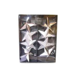 8 darabos ezüst csillag karácsonyfadísz - Nonbrand Karácsonyfadísz