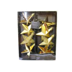 8 darabos arany csillag karácsonyfadísz - Nonbrand Karácsonyfadísz