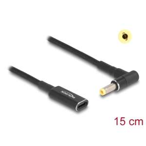 Delock Cablu încărcător pentru laptop cablu adaptor cablu adaptor USB Type-C femelă - HP 4,8 x 1,7 mm mascul 90 grade îndoit 15 cm (60033) 67573851 Încărcătoare laptop