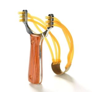 Erős Háromgumis Csúzli - Fa Markolat - 14,5cm 135421603 - Csúzli