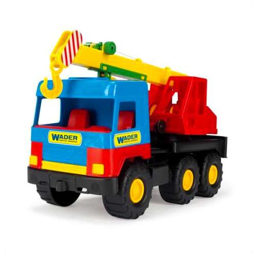 Wader Daruskocsi 37cm toy crane truck, red, blue, yellow, construction toy for kids