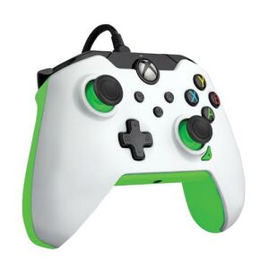 Controller cu fir PDP Neon Alb & Verde pentru Xbox, vedere frontală - PDP