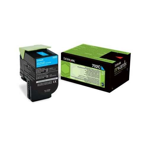 Lexmark 702C Cyan Tonerpatrone mit Verkaufsverpackung