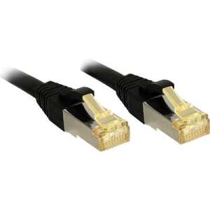 Lindy RJ45 Cat 6a S/FTP Patch kábel, 0.5m, Fekete - Kábel