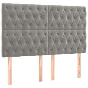 Light grey velvet headboard with button tufting, set of 4 - VidaXL Headboard