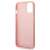 Guess Glitter Script Collection iPhone 14 Plus phone case, pink glitter, side view