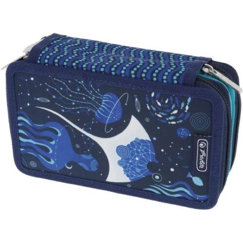 Herlitz TriCase Deep Ocean 3-stöckiges gefülltes Stiftetui – Blau 67710869