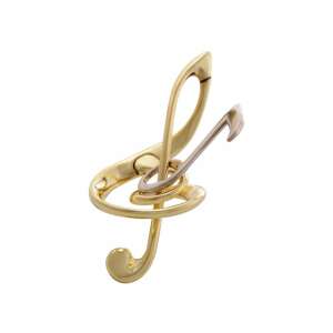 Huzzle Cast Harmony Gehirnjigsaw-Puzzle, Metall, Gold, Musiknote, Violinschlüssel - Eureka Logikspiele