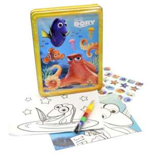 Finding Dory Creative Set in a Tin Box, coloring pages, stickers, markers, and a poster - Activity Book, Coloring