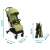 Chicco TrolleyMe stroller dimensions, showing the compact size when folded and unfolded