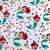 Close-up of Disney Princess Ariel fitted sheet fabric, white with Ariel and Flounder print