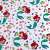 Close-up of Disney Princess Ariel fitted sheet fabric, white with Ariel and Flounder print