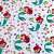 Close-up of Disney Princess Ariel fitted sheet fabric, white with Ariel and Flounder print