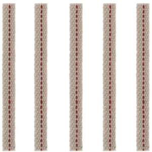 5 pack of oil lamp wicks, 12cm long, beige with red thread - Lantern