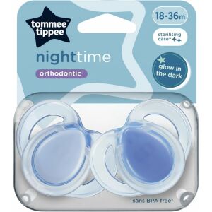 Tommee Tippee Night Time játszócumi 18-36 hónapos, Ortodontikus, Világít a sötétben, 2 darabos - Tommee Tippee