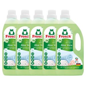 Frosch Aloe Vera Płyn do prania 5x1.5L, delikatny detergent do 110 prań - Detergent
