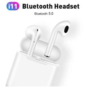 i11 TWS vezeték nélküli bluetooth fülhallgató töltőtokkal - fehér (BBV)