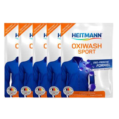 Heitmann Waschzusatz für Sportbekleidung Aktivsauerstoff (5x50g)